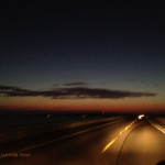 Sunrise over Lake Conroe on 1097 Bridge. Taken with my iPhone.