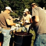 churning apple butter